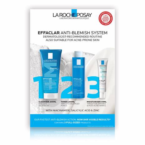La Roche-Posay Effaclar 3-Step Anti-Blemish System products displayed together