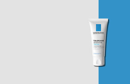 A tube of La Roche-Posay Effaclar Acne Treatment with a clean, minimalist design, set against a contrasting background of light gray and blue.