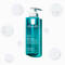 A bottle of La Roche-Posay Effaclar micro-peeling gel, accompanied by circular splashes of a translucent liquid. The bottle features a turquoise label and white text.