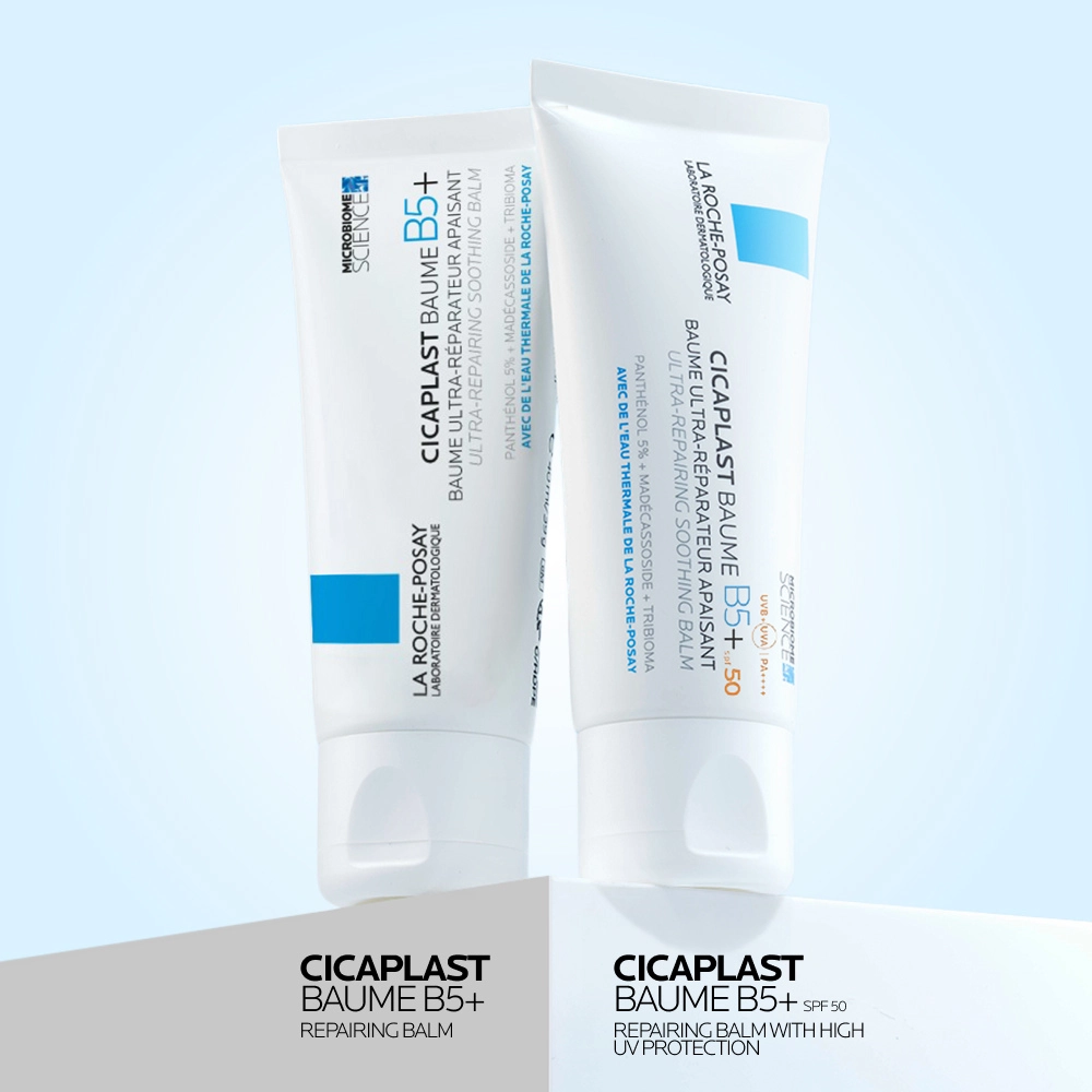 Instagram image showing a line-up of La Roche-Posay Cicaplast Baumes