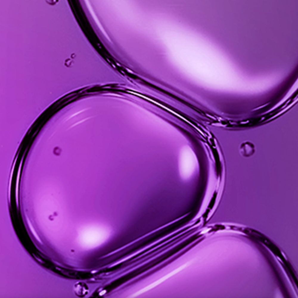 Mela B3 Serum surrounded by a purple light trail 